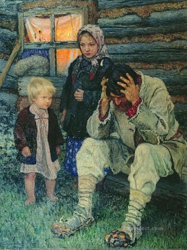 miseria Nikolay Bogdanov Belsky Pinturas al óleo